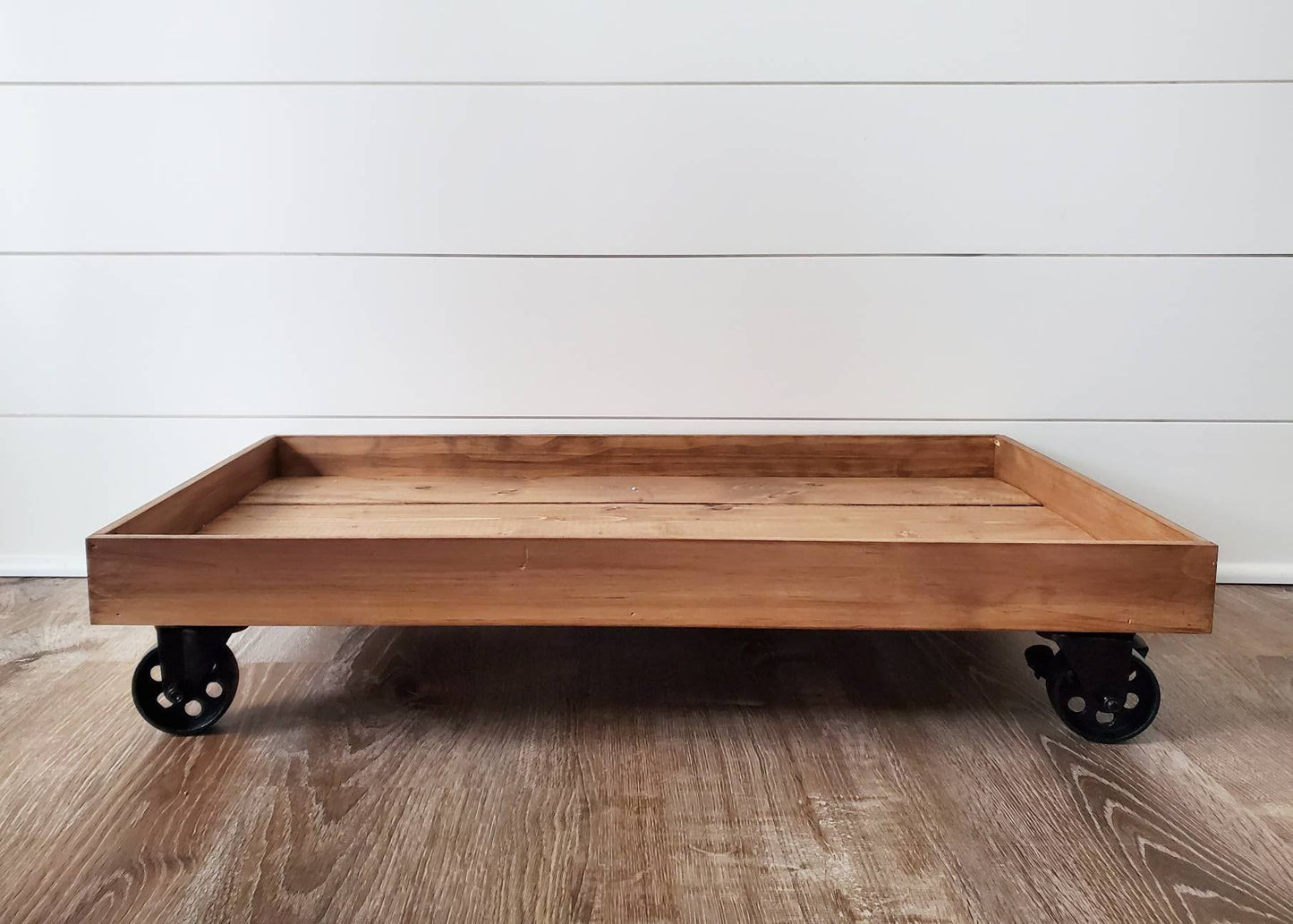 Wooden Boot Tray With Wheels