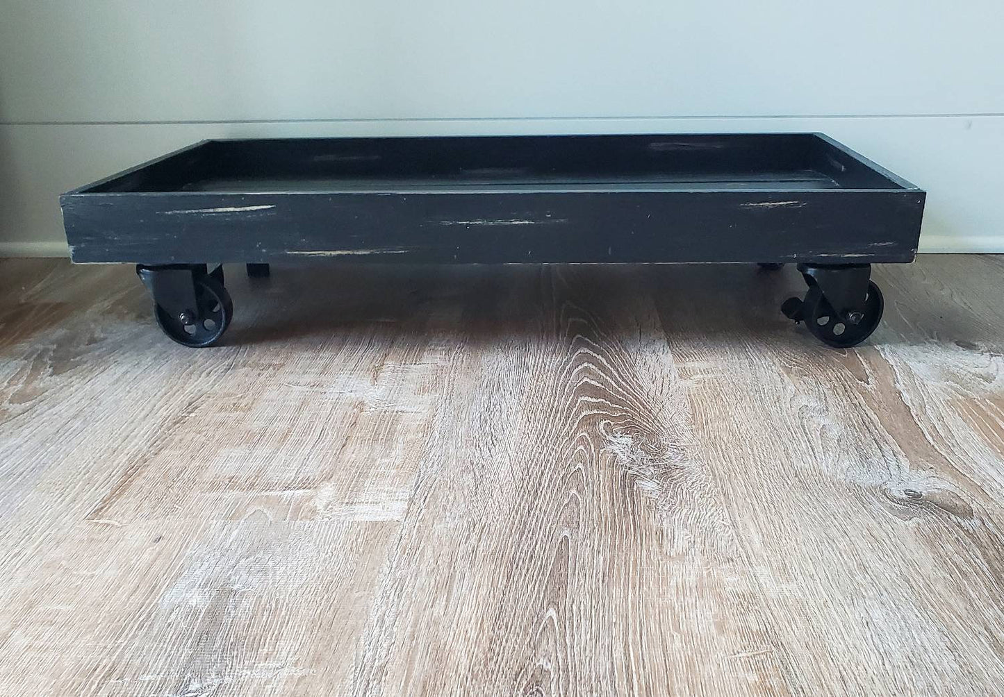Wooden Boot Tray With Wheels